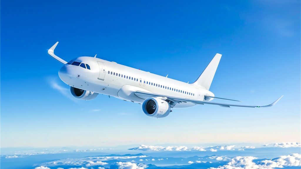 空を飛ぶ飛行機
